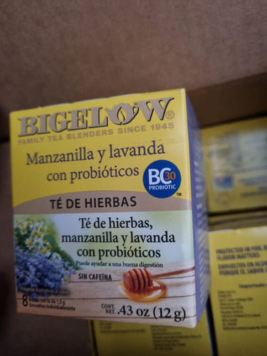 Bigelow Té De Lavanda Manzanilla Con Probioticos Y Té Verde