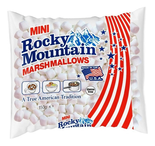 Marshmallows Para Café Cremoso , Chocolate Quente Choconhaque Rocky Mountain Mini Original Sem Glúten 150 G
