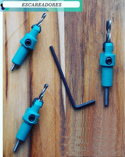 Imagem 4 de 7 de Escareador Ø 10mm Broca 3mm Haste 10mm França Marcenaria