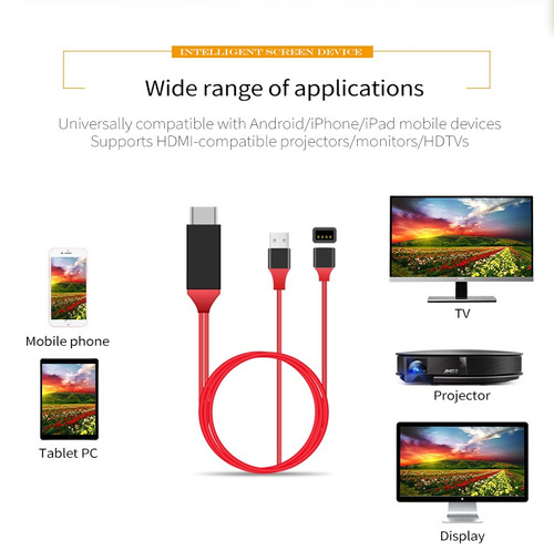 Hdmi Av Adaptador Vídeo Cable Para Manzana iPad iPhone X 8 