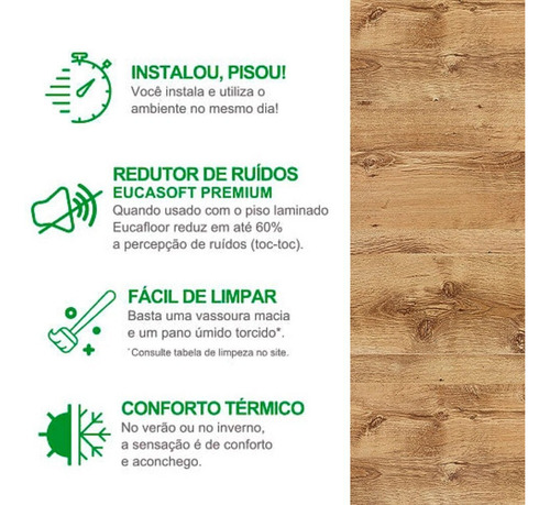 Piso Laminado 2,36m2 - Carvalho Rústico
