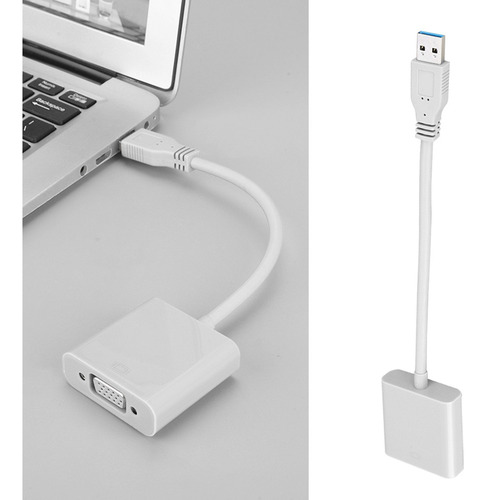 Cabo Adaptador Usb 3.0 Para Vga Para Sistema Win 7/8 (branco