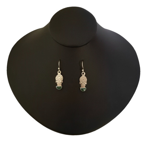 Aretes Para Mujer Tumi Piedra Natural Verde Joya Plata 950