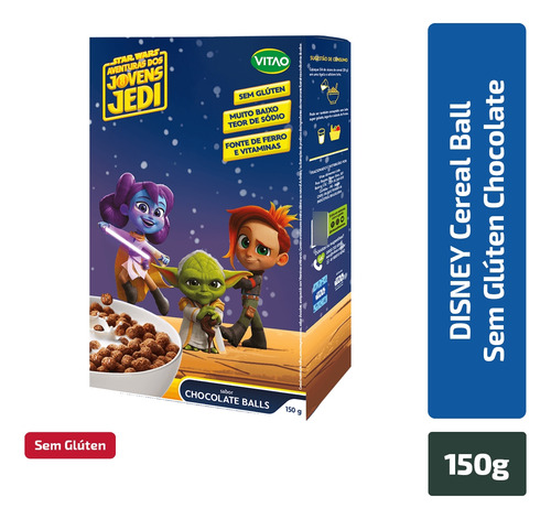 Disney Cereal Ball Chocolate Sem GlĂșten 150g