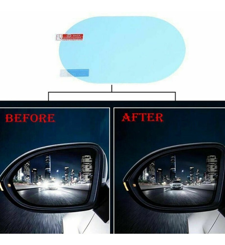 Imagen 4 de 5 de Lamina X2 Espejo Lateral Del Auto Camioneta Anti Lluvia Luz