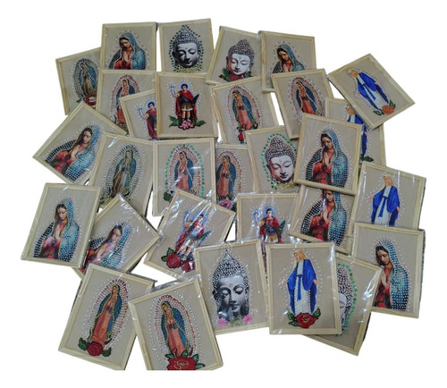 Cuadro Virgen De Guadalupe Bordados Brillos Mostacilla Arte Crema Crema