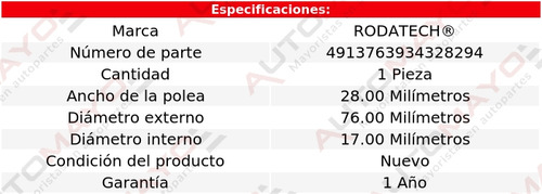 1-polea Guía Accesorios Rodatech Bmw 330i 3.0l 6 Cil 04-05