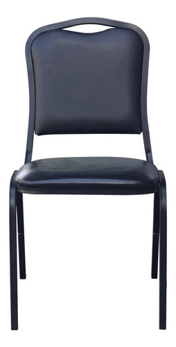 Imagen 3 de 6 de Silla Costa Rica Apilable Respaldo Y Asiento Tapizado Negro