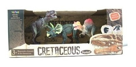 Dinosaurios Cretaceous Set X3 Articulado Surtidos Wabro 