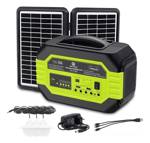 Estacion Energia Poder Portatil Kit Solar Emergencias Multi