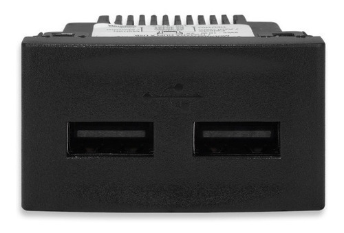 Imagen 2 de 6 de Modulo Cargador Usb Doble Negro Kalop Con Bastidor