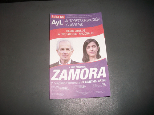 Autodeterminacion Y Liber . Boleta Electoral . 27/10/2019 . 
