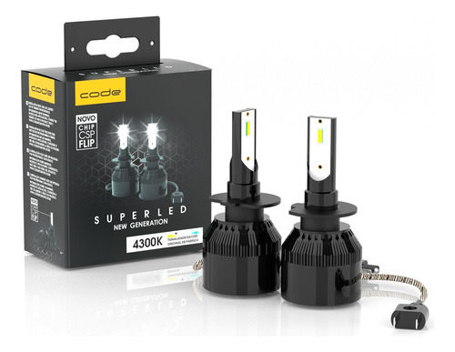 Lampada Super Led H7 4300k 6400 Lumens Code New Generation