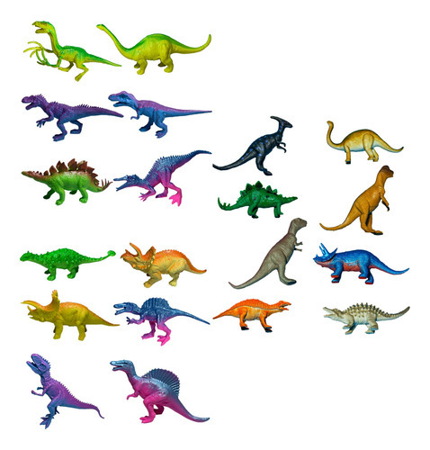 Coleção 20 Dinossauro Jurassic Word De Borracha Carnotauro 