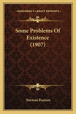 Libro Some Problems Of Existence (1907) - Pearson, Norman