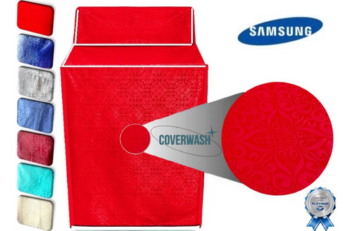 Cobertura De Lavadora Samsung 18kg-22kg Afelpada Rojo Ppg