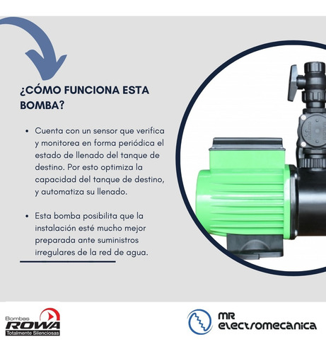 Imagen 4 de 10 de Bomba Inteligente Rowa 20 Elevadora Agua Silenciosa Y Automática Calidad Premium - F