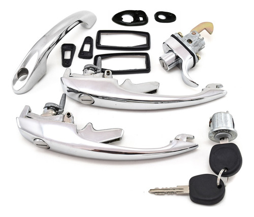 Kit Ignição Maçanetas Portas Motor Capô Cromado Fusca 78/