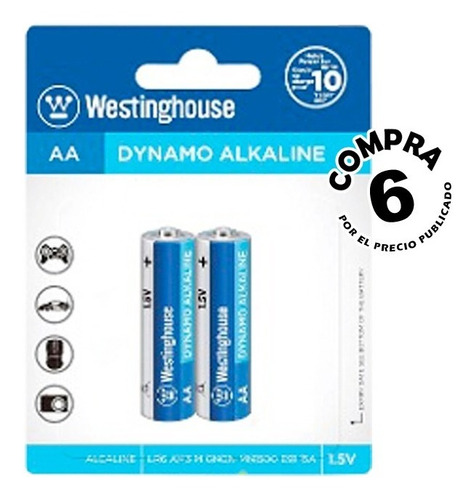 Pilas Aa Alcalina ( 6 Blister-12 Bat) Westinghouse  Lr6-bp2