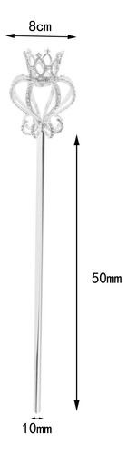 Cosplay Fairy Wands Alloy Pedrería Plateada Talla Única