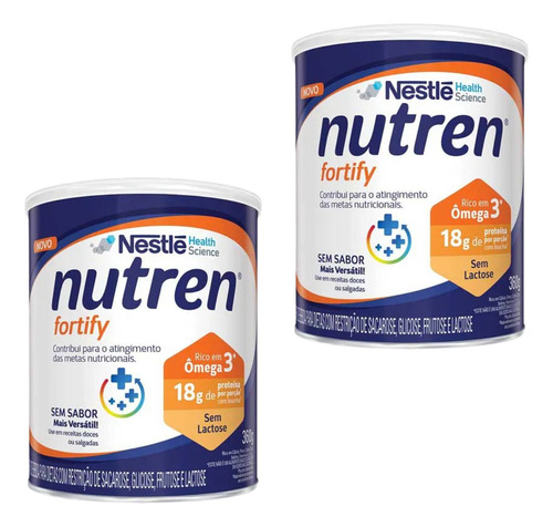 Nutren Fortify, Nestlé Sem Sabor, Lata 360gr (kit C/2 Latas)
