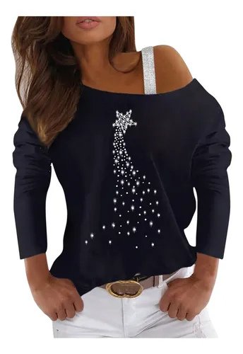 comprar Camisas X For Mujer, Blusa Holgada Con Lentejuelas Brillant