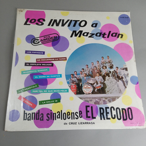 Banda El Recodo Vinil Álbum Lp Los Invito A Mazatlán 