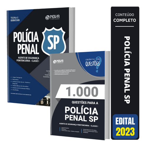 Kit Apostila Sap Sp - Agente Penitenciário + Caderno De Questões - Polícia Penal