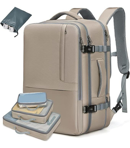 Mochila De Viaje Expandible  47l. Beige 