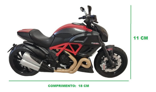 Miniatura negra Maisto Moto Ducati Diavel Carbon 1:12