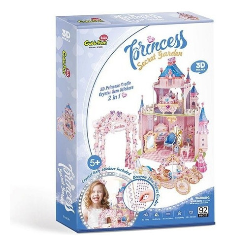 Puzzle 3d - Castillo Princesa Jardín Secreto - Cubicfun
