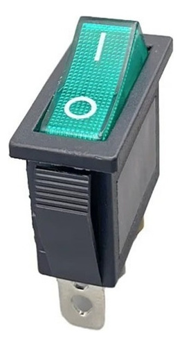 X20 Llave Tecla On-off Kcd3 Rocker 16a Neon Verde Rectangulo