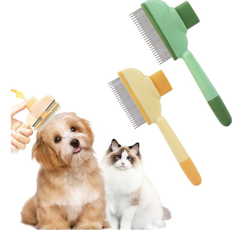 . 2 Peines Para Mascotas Autolimpiantes,elimina Enredos Y