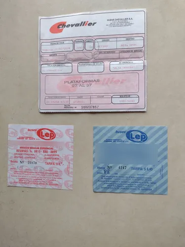 3 Antiguos Boletos De Micros Bus De La Provincia De Córdoba (Usado)