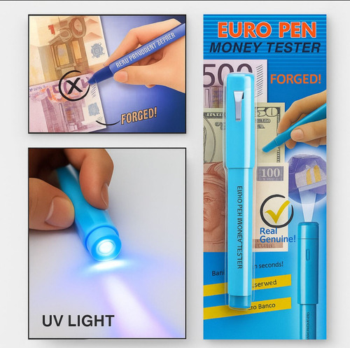 Kit 5 Canetas Uv Para Identificar Nota Falsa/dinheiro Falso