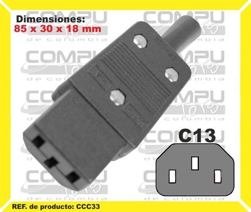 Conector C13 Para Ensamblar Ref: Ccc33 Computoys Sas