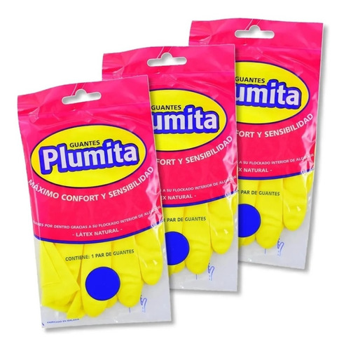 Guante Latex Amarillo Limpieza Plumita Sensibilidad