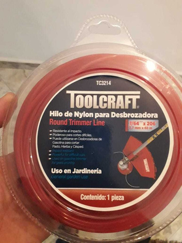 Imagen 2 de 2 de Hilo De Nylon Para Desbrozadora Toolcraft 7/64 X 206