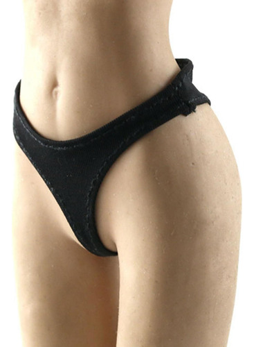 6 Lencería Breve Para Mujer A Escala 1:6 Cosida Negro
