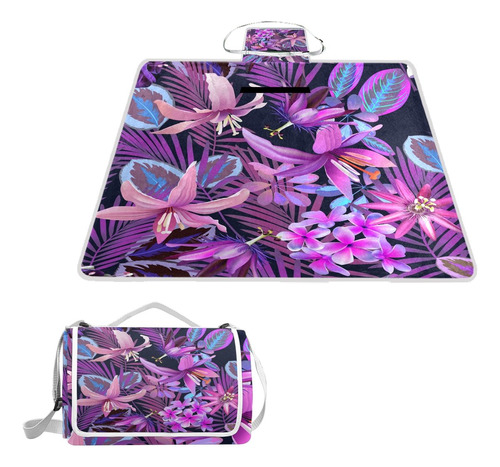 Naanle Hermosa Flor Floral Manta Picnic Aire Libre Tote Agua