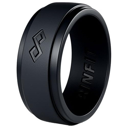 Rinfit Anillos De Silicona Para Hombre - Alianza De Boda De 