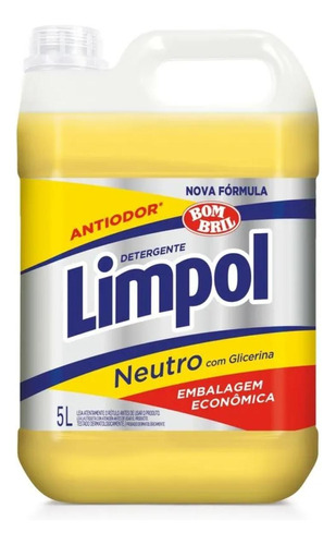 Detergente Antiodor Tradicional Neutro Limpol Bombril 5l