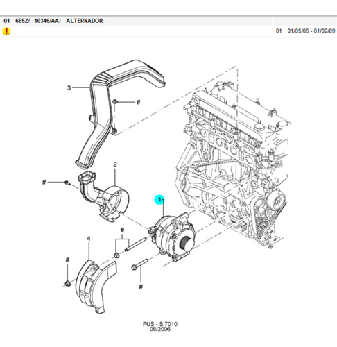 Alternador Ford Fusion 2006 2009 Duratec 2.3 Original (Usado)