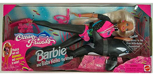 Barbie Ocean Friends Y Baby Keiko, El Conjunto De Ballenas.