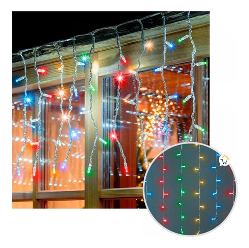 Cortina Led 3m X 45 Cm 100 Led Multicolor Navidad 100ledcm3