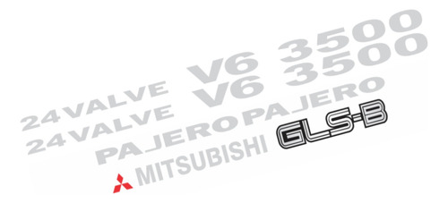 Kit Emblema Adesivo Mitsubishi Pajero 3500 V6 Completo