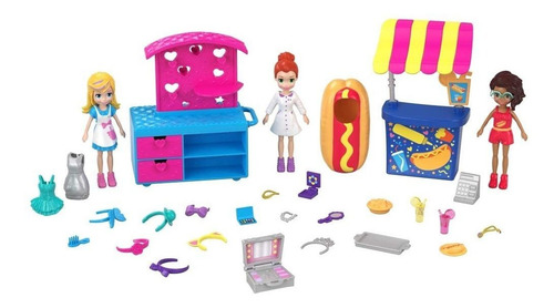 Polly Pocket Muñecas Snack N Style Mall Cart Original