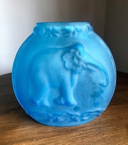 Vaso Cristal Azul Fosco Elefante Cadoro Frete Gratis