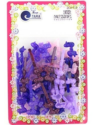 Pasadores - Tara Girls Self Hinge Plastic Bow Hair Barrettes