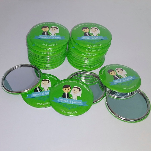 Chapitas Personalizadas Espejo 56mm (100 Unidades)